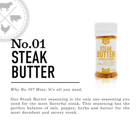 Lillie’s Q - Steak Butter Seasoning, All-In-One Steak Seasoning with Butter, Garlic, Salt & Black Pepper, Perfect Seasoning for Red Meats (6 oz)...