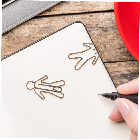 20pcs Office Paper Clip Human Shaped Paper Clips Funny Paper Clip Funny Bookmark File Paper Clips Lovely Paper Clips Christmas Bookmarks Metal Pap...