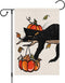 Louise Maelys Fall Black Cat Garden Flag 12x18 Double Sided, Small Burlap Welcome Autumn Garden Yard House Flags Pumpkin Thanksgiving Outside Outd...