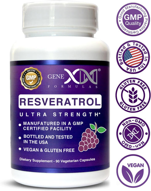 GENEX Resveratrol Supplement Japanese Knotweed 1500mg, Organic Trans-Resveratrol Capsules with BioPerine for Absorption, Gluten-Free, Vegan Supple...