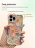 Case for iPhone 14 Pro Max - Vivid Retro Oil Painting, Flower Laser Glossy Pattern, Cute Curly Wave Edge - Exquisite Stylish Durable TPU Protectiv...