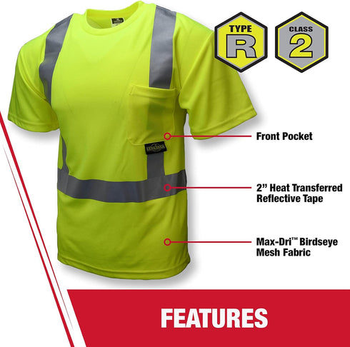 Radians unisex adult St11 Industrial Safety Shirt Short Sleeve, Safety Orange, 5X US...