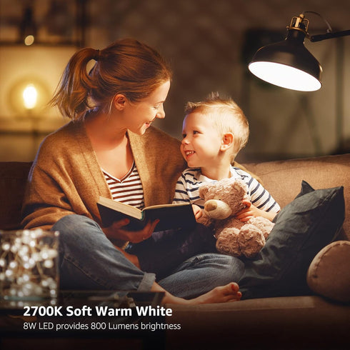 Lepro Vintage LED Bulbs, Dimmable Filament Bulb, 8W 800LM, 60W Equivalent, 2700K Warm White, Classic Clear Glass, A19 Shape, E26 Base, Pack of 5...