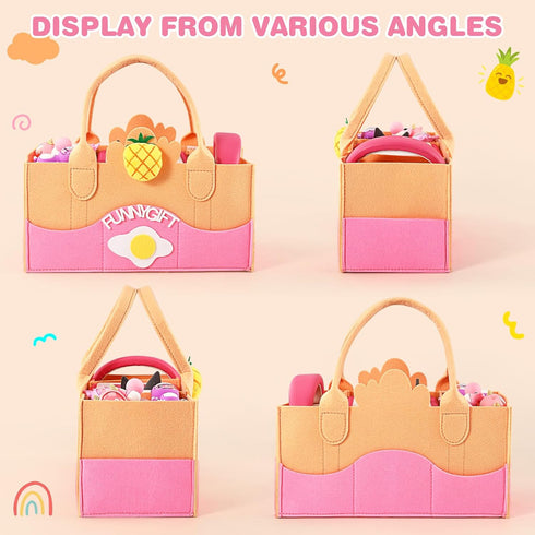 Portable Carrying Case Compatible with Toniebox Starter Set and Tonies Figurines,Travel Felt Cloth Musical Toy Folding Bag for Toniebox Accessorie...