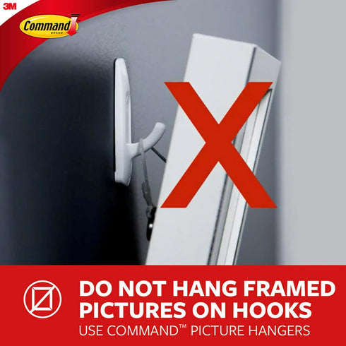 Command Medium Designer Hooks, Holdes up to 3 lb, 6 Wall Hooks with 12 Command Strips, White, Damage Free Hanging Hooks for Hanging Decorations in...