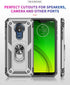 Military Grade Drop Impact for Motorola Moto G7 Power Case Moto G7 Supra Case 360 Metal Rotating Ring Kickstand Holder Magnetic Car Mount Armor Sh...