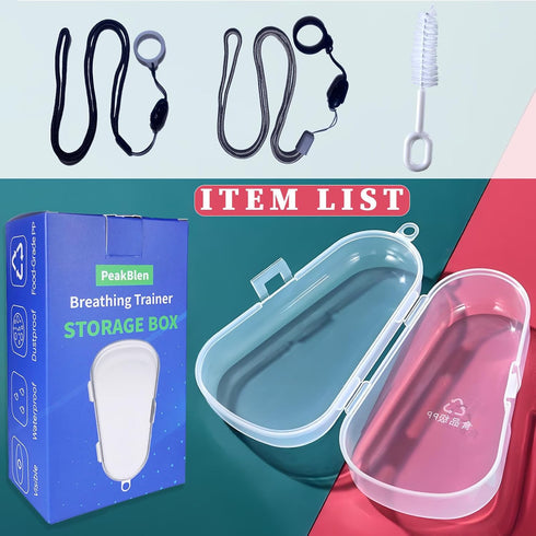 Breathing Trainer Storage Box | Removable Lanyard for Respiratory Trainer | Breath Trainer Cleaning Brush | The Set is Used for Daily Storage, Use...
