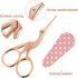 3 Pieces Sewing Embroidery Stork Scissors with 3 Pieces Leather Scissors Cover, Small Stainless Steel Crane Shape Scissors for Manual Sewing Handi...