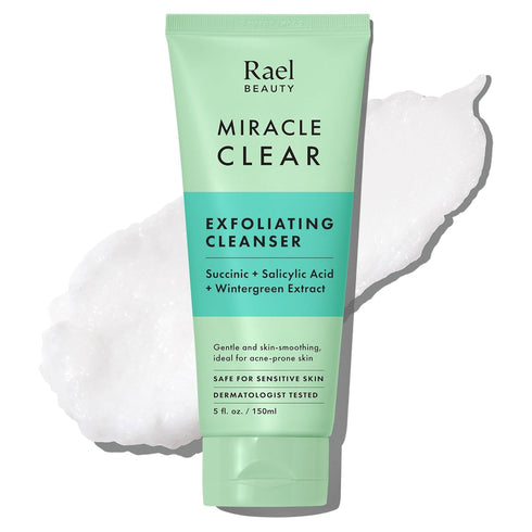 Rael Face Wash, Miracle Clear Exfoliating Cleanser - Face Cleanser for Oily & Acne Prone Skin, Korean Skincare, Gentle Facial Cleanser, Hydrating,...