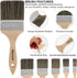 Double Thick Chip Paint Brush, 3 inch / 75mm Stain Brushes for Painting Walls and Fence Staining, Wooden Handle Masonry Paintbrush for Varnish, Pa...