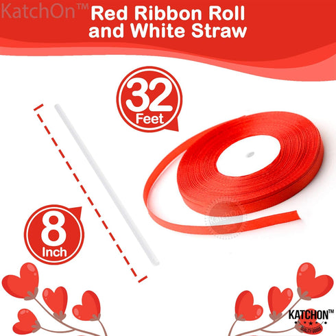 KatchOn I Love You Balloons Set - 18 Inch, Pack of 18 | Foil Red Heart Balloons for Valentine's Day Decorations...