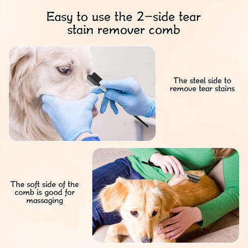9 Pieces Cat Dog Flea Combs Dog Eye Stain Remover Combs Pets Grooming Comb Dog Tear Stain Comb for Dogs Gently Removing Eye Mucus and Crust...
