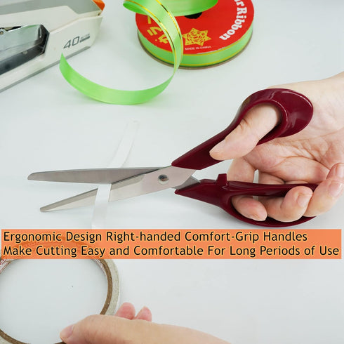 Scissors,Office Scissors All Purpose Ergonomic Design Comfort-Grip Handles Sharp Scissors For Office Home Craft Sewing Fabric Supplies School Stud...