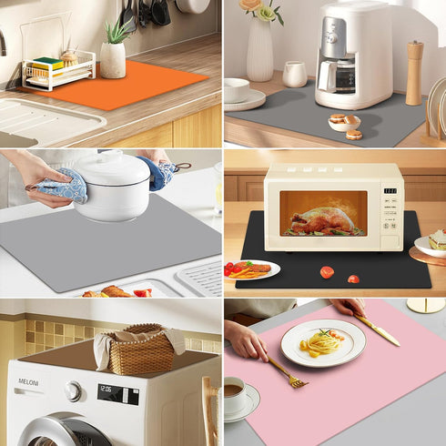 2 Pack Silicone Mats for Kitchen Counter, Multipurpose Table Mat, Silicone Pad Desk Work Mat, Nonstick Nonskid Heat-Resistant Pad, Placemat, Silic...