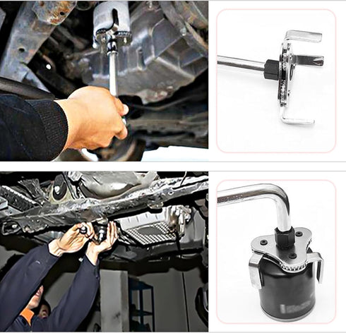 Adjustable Oil Filter Wrench Tool,3 Jaw 2 Way Oil Filter Remover Tool from 2-1/2 Inch to 4.5 Inch,Universal Car Accessories Oil Filter Tool for Mo...