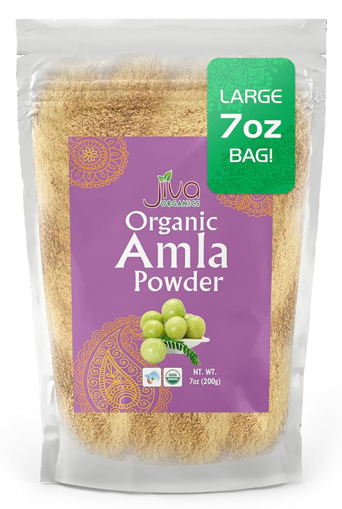 Jiva Organics Organic Pure Amla Berry Powder, 7 Ounce - Food Grade & Non-GMO - for Cooking & Beauty Care...