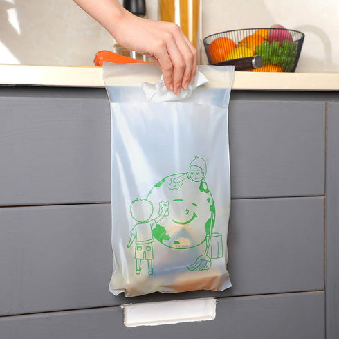 Disposable Car Adhesive Garbage Bags Portable Disposable Trash Bags Leak Proof Vomit Bags White Cartoon Trash Bags for Cars, Kitchens, Bedrooms, K...