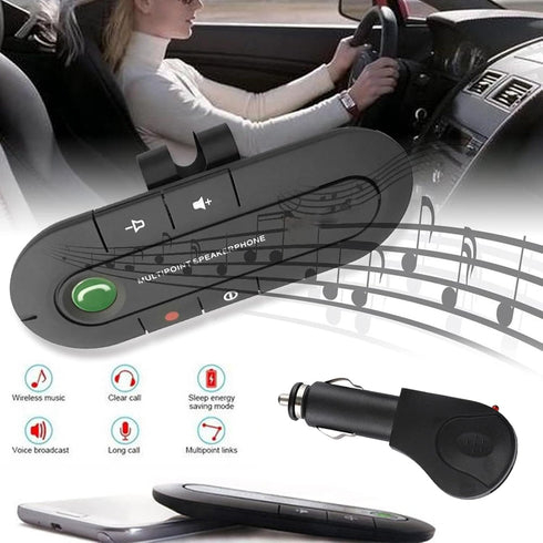 Wireless Bluetooth Sun Visor Car Speakerphone with Charger - Handsfree Call Music Speaker Kit......