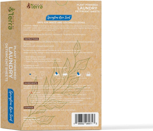 Laundry Detergent (Springtime Rain Scent, 60 Sheets Pack)...