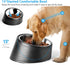 Tilted Angle Dog Bowl, 15° Slanted Stainless Steel Dog Cat Food Bowl, Non-Slip & Non-Spill Pet Feeder with Elevated Detachable Melamine Stand, Eas...