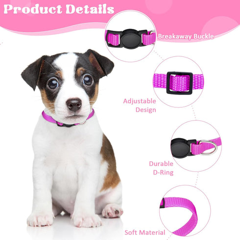 27Pcs Puppy Collars for Litter Adjustable Puppy Whelping Collars Soft Nylon Breakaway Puppy ID Collars with Safety Release Buckle for Newborn Pupp...