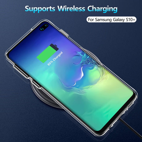 Rayboen Case for Galaxy S10 Plus, Crystal Clear Designed Shockproof Protection Phone Case, Transparent Hard PC Back Flexible TPU Sleek Light and D...