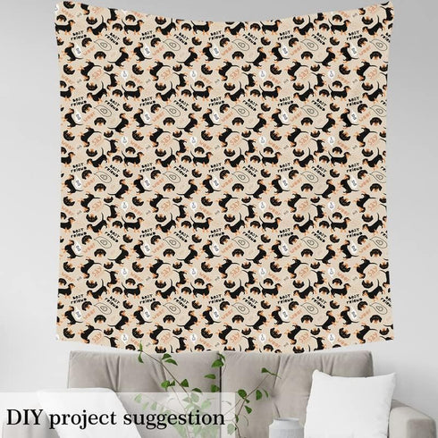 Dachshund Outdoor Fabric by The Yard, Sausage Dog Cute Pet Upholstery Fabric for Chairs,Kawaii Puppy Dog Decorative Fabric for Home DIY Projects, ...