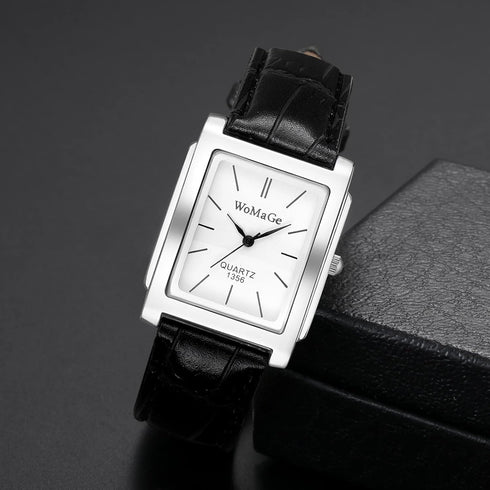 Avaner Men's Square Watch, Vintage Leather Cuff Watch, Roman Numeral Analog Quartz Wristwatch, Leather Strap Classic Retro Watch...