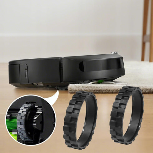 2 Pieces Replacement Tires for i-Robot Room-ba S9, j7, 500,600,700,800,900, e and i Series Models, Anti-Slip Wheel Tires Replacement Parts...