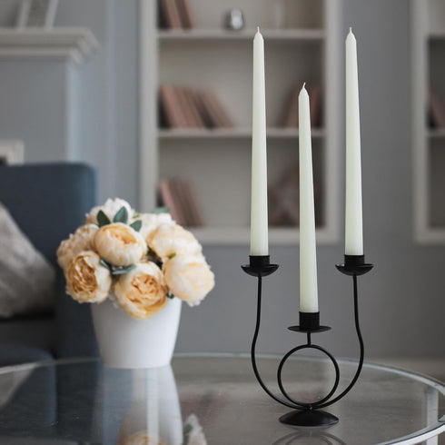 10 Inch Taper Candle 4 Pack - Unscented Hand-Dipped Tapered Long Burning for Home Interior - Dripless and Smokeless 8-Hour Burning Ivory Candles...