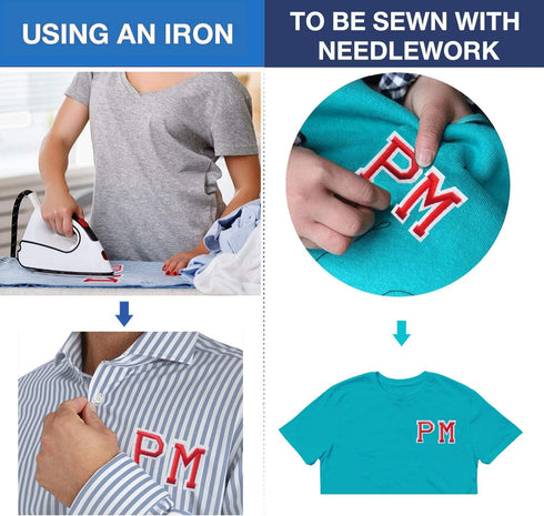 104 Pieces Iron on Letter Patches,bfuee Red Letter Patches Alphabet Embroidered Patch A-Z,for Hats Shirts Jeans Bags Red...