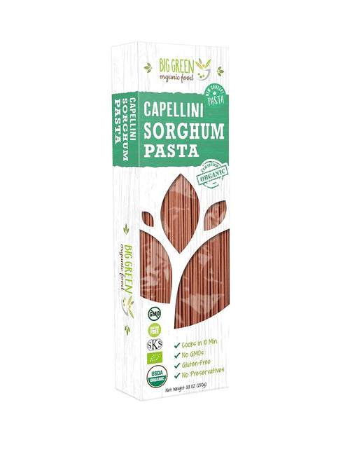 Big Green Organic Food- Organic Sorghum Capellini, 8.8oz, Gluten-Free, Non-GMO (1)...