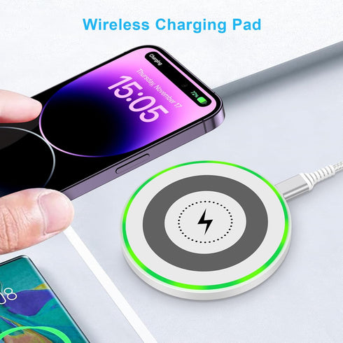 Fast Wireless Charger Samsung Charging Pad Wireless Phone Charger for Android Samsung Galaxy S24 Ultra S24 S23 FE S22 S21 S20 S10,Google Pixel 8 P...