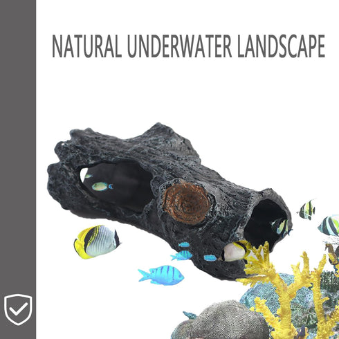 Fish Tank Tree Hole Decoration, Aquarium aquascape Tree Roots, Territorial Fish Hideaway, Interesting Hideout House, Reptile Decoration...