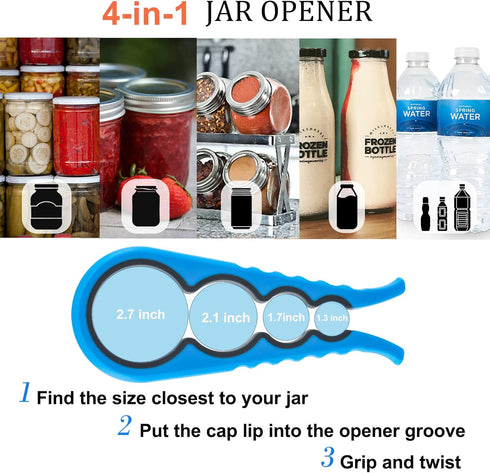 Bloss Anti-skid Jar Opener Jar Lid Remover Rubber Can Opener Kitchen Grippers To Remove Stubborn Lids, Caps and Bottles Great Kitchen Gadgets For ...