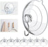 HangerSpace Suction Cup Hooks, 2.5 Inches Clear Suction Cups with Metal Hooks Large Suction Cup for Kitchen Bathroom Shower Wall Window Door - 8 P...