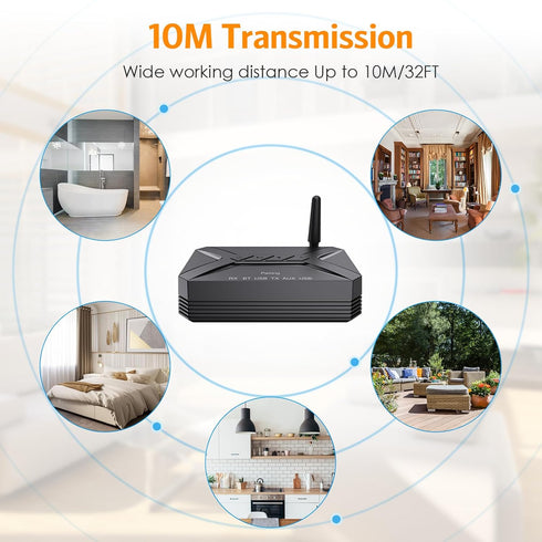 JXTZ Bluetooth Transmitter Receiver, 3 in 1 Bluetooth 5.0 Aux Audio Adapter with USB/RCA/AUX Output for Music Streaming Sound System, Bluetooth Re...