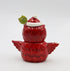 Owl Sugar and Creamer, 5 3/4 X 2 7/8 X 5 3/8"H, Red, White, Black, Green...