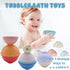 Stacking Cups Toys, Baby Bath Stacking Toy with Baby Rattle for Toddlers 1-3, Infant Montessori Toys for Babies 6-12 Months, 8 Pcs with Numbers, E...