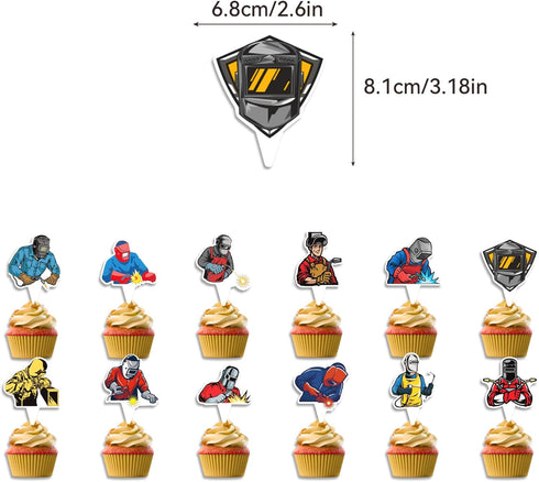 Electric Welding Party Decorations Electric Welding Birthday Party Supplies Includes Electric Welding Birthday Banner Cake Topper Cupcake Toppers ...