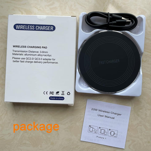 Wireless Charging Pad 20W, Wireless Charger iPhone, Fast Wireless Charger Compatible with Samsung Galaxy S24 S23 S22 S21 S20 FE, Wireless Charger ...