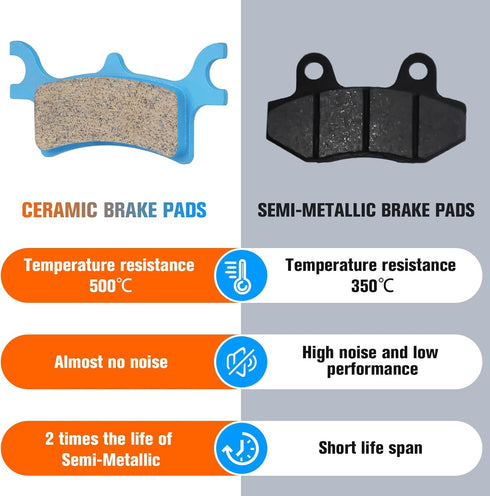 Youxmoto Brake Pads Ceramic Fit For Polaris Sportsman 400 450 500 600 700 800 HO EFI 4x4 2002-2014, Fit For Polaris Trail Blazer Boss 250 330 / fo...