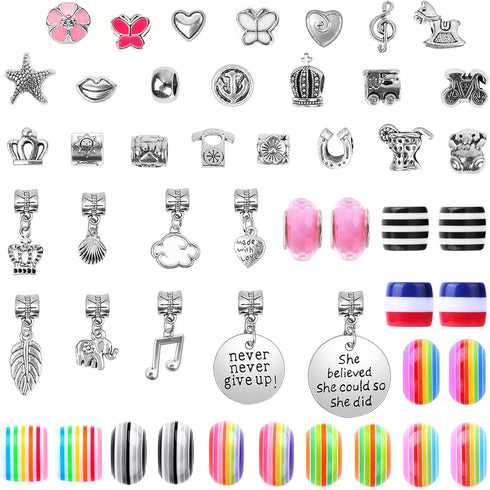 Acejoz 85 Pcs Charm Bracelet Making Kit, DIY Charm Bracelets Beads for Adults and Beginner Jewelry Making Kit...