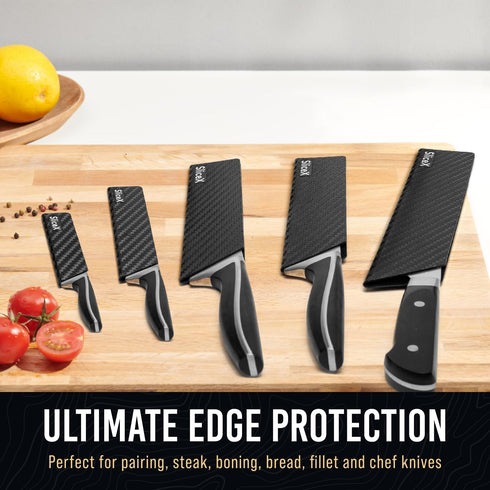 Premium Knife Sheaths for Kitchen Knives 4"-10" Sizes | Universal Knife Edge Guards Set - BPA-Free Knife Cover Guards | Non-toxic and Food Safe (5...