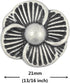 Bezelry 12 Pieces Blooming Flower Metal Shank Buttons. 21mm (13/16 inch) (Antique Silver)...