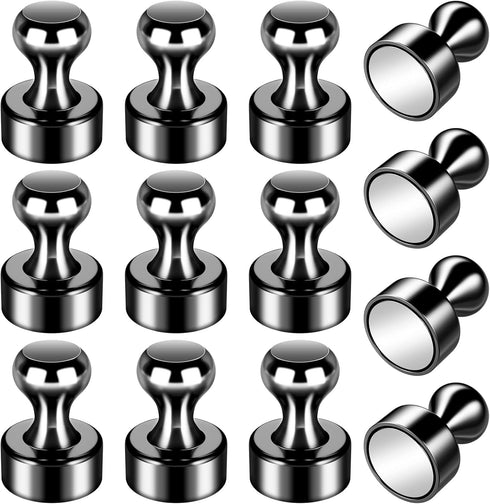 12Pack Refrigerator Magnets Strong Fridge Magnets Small Magnets, Magnetic Push Pins Whiteboard Magnets Small Neodymium Magnets for Whiteboard Offi...