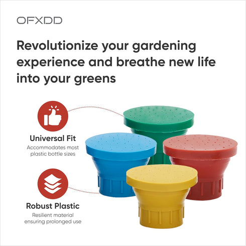 Garden Flower Bottle Top Sprinkler - Pack of 6 - Portable Outdoor Bottle Accessories for Dogs Shower - Head Bottle Water Sprinkler...