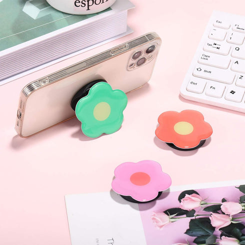 Weewooday 3 Pieces Phone Grip Holder Daisy Flower Expandable Collapsible Phone Holder Self Adhesive Cute 2D Grip Stand Holders for Smartphone Cell...