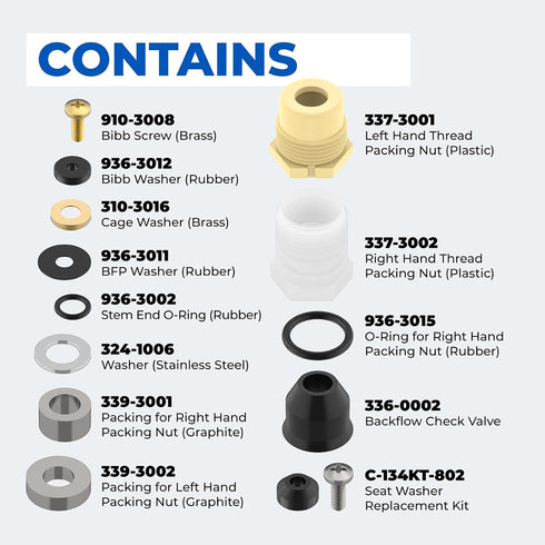 630-7755 Wall Hydrant Repair Kit Compatible with Prier Faucet Repair Kit 500 400 300 Series Part Accessories Pressure Vacuum Breaker Outdoor Fauce...