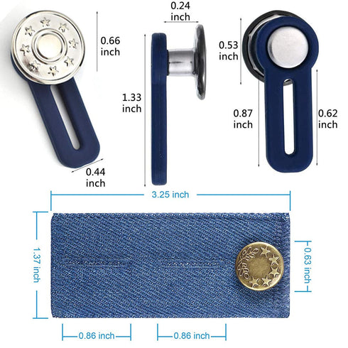 6 Pack Waist Extenders, Premium Button Extender for Pants, Pants Extender for Maternity, Adjustable Buttons Extender for Men and Women, Waistband ...